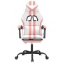 Swivel gaming chair and footrest synthetic leather white pink by , Gaming chairs - Ref: Foro24-349540, Price: 128,11 €, Disco...