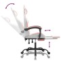 Swivel gaming chair and footrest synthetic leather white pink by , Gaming chairs - Ref: Foro24-349540, Price: 128,11 €, Disco...