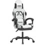 Silla gaming giratoria reposapiés cuero sintético blanco negro de , Sillones para videojuegos - Ref: Foro24-349589, Precio: 1...