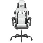 Silla gaming giratoria reposapiés cuero sintético blanco negro de , Sillones para videojuegos - Ref: Foro24-349589, Precio: 1...