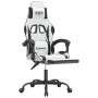 Silla gaming giratoria reposapiés cuero sintético blanco negro de , Sillones para videojuegos - Ref: Foro24-349589, Precio: 1...