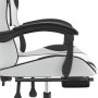 Silla gaming giratoria reposapiés cuero sintético blanco negro by , Gaming chairs - Ref: Foro24-349589, Price: 127,88 €, Disc...