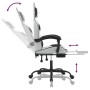 Silla gaming giratoria reposapiés cuero sintético blanco negro de , Sillones para videojuegos - Ref: Foro24-349589, Precio: 1...