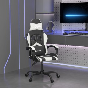 Silla gaming giratoria cuero sintético negro y