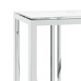 Mesa consola acero inoxidable y vidrio plateado 110x30x70 cm de , Mesas auxiliares - Ref: Foro24-350027, Precio: 225,58 €, De...