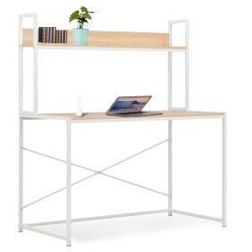 Escritorio para ordenador blanco y roble 120x60x138 cm von , Schreibtische - Ref: Foro24-20255, Preis: 102,43 €, Rabatt: %