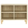 Mueble de TV patas de madera maciza roble Sonoma 69,5x30x50cm by , TV Furniture - Ref: Foro24-805926, Price: 35,48 €, Discoun...