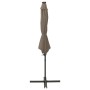 Cantilever umbrella with taupe gray post and 300 cm LED lights by vidaXL, Umbrellas - Ref: Foro24-312339, Price: 87,27 €, Dis...