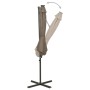 Freischwingender Sonnenschirm mit Mast und LED-Leuchten taupe grau 300 cm von vidaXL, Sonnenschirme - Ref: Foro24-312339, Pre...