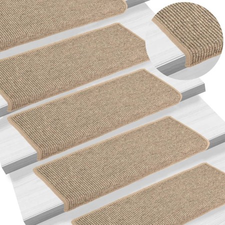 Alfombrilla autoadhesiva escalera 15 uds beige oscuro 65x21x4cm von , Treppenmatten - Ref: Foro24-326908, Preis: 110,62 €, Ra...