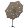 Cantilever umbrella with taupe gray post and 300 cm LED lights by vidaXL, Umbrellas - Ref: Foro24-312339, Price: 87,27 €, Dis...