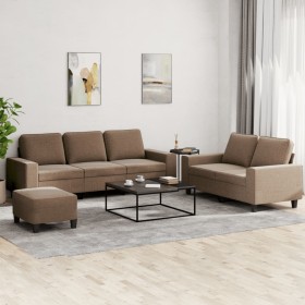 Juego de sofás 3 piezas tela marrón von , Sofas - Ref: Foro24-3201909, Preis: 621,09 €, Rabatt: %