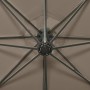 Cantilever umbrella with taupe gray post and 300 cm LED lights by vidaXL, Umbrellas - Ref: Foro24-312339, Price: 87,27 €, Dis...