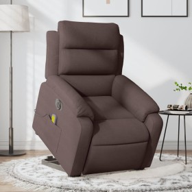 Sillón masaje eléctrico reclinable elevable tela marrón oscuro de , Sillones - Ref: Foro24-3205021, Precio: 345,39 €, Descuen...