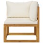 3-seater garden sofa with cream-colored solid acacia wood cushion by vidaXL, Garden sets - Ref: Foro24-3057638, Price: 306,38...