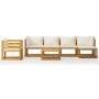 Garden furniture 7 pcs cream cushions solid acacia wood by vidaXL, Garden sets - Ref: Foro24-3057637, Price: 630,39 €, Discou...