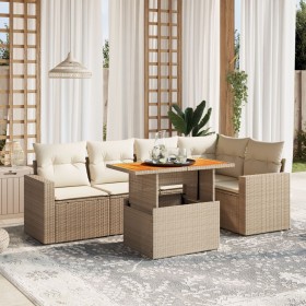 Juego de sofás jardín con cojines 6 pzas ratán sintético beige von , Gartensets - Ref: Foro24-3271303, Preis: 559,42 €, Rabat...