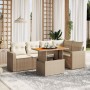 Juego de sofás jardín con cojines 6 pzas ratán sintético beige by , Garden sets - Ref: Foro24-3271303, Price: 559,42 €, Disco...