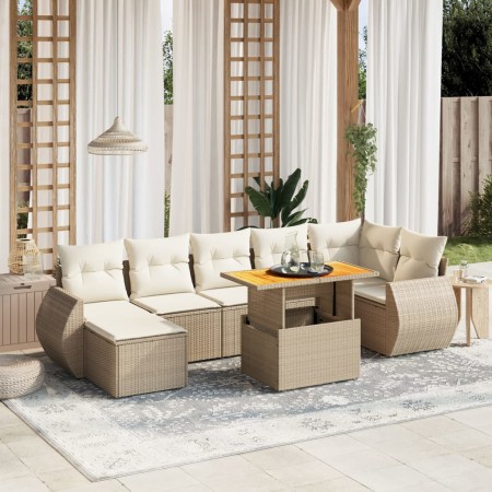 Set of garden sofas with beige cushions 8 pcs PE rattan | Foro24|Onlineshop| Casa, Jardín y Más Foro24.es