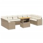 Set de sofás de jardín 11pzas con cojines ratán sintético beige by , Garden sets - Ref: Foro24-3271485, Price: 869,36 €, Disc...