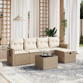 Juego de sofás jardín con cojines 6 pzas ratán sintético beige by , Garden sets - Ref: Foro24-3263784, Price: 464,25 €, Disco...