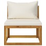 Garden furniture 7 pcs cream cushions solid acacia wood by vidaXL, Garden sets - Ref: Foro24-3057637, Price: 630,39 €, Discou...