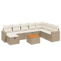 Set de sofás de jardín 9 pzas con cojines ratán sintético beige de , Conjuntos de jardín - Ref: Foro24-3264873, Precio: 718,9...