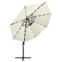 Cantilever parasol with pole and LED lights sand 300 cm by vidaXL, Umbrellas - Ref: Foro24-312328, Price: 159,14 €, Discount: %