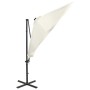 Cantilever parasol with pole and LED lights sand 300 cm by vidaXL, Umbrellas - Ref: Foro24-312328, Price: 159,14 €, Discount: %