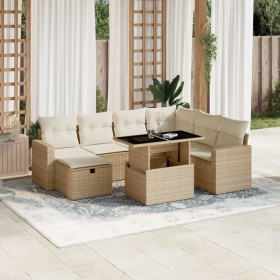 Set de sofás de jardín y cojines 8 piezas ratán sintético beige de , Conjuntos de jardín - Ref: Foro24-3274838, Precio: 658,0...