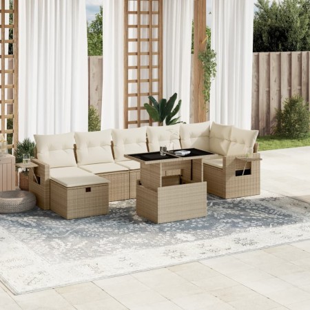 Set de sofás de jardín y cojines 8 piezas ratán sintético beige de , Conjuntos de jardín - Ref: Foro24-3274988, Precio: 664,2...