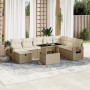 Set de sofás de jardín 9 pzas con cojines ratán sintético beige by , Garden sets - Ref: Foro24-3275028, Price: 773,71 €, Disc...