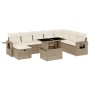 Set de sofás de jardín 9 pzas con cojines ratán sintético beige by , Garden sets - Ref: Foro24-3275028, Price: 773,71 €, Disc...