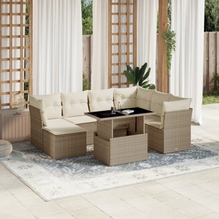 Set de sofás de jardín y cojines 8 piezas ratán sintético beige by , Garden sets - Ref: Foro24-3266758, Price: 634,61 €, Disc...