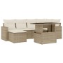 Set sofás de jardín 7 piezas y cojines ratán sintético beige de , Conjuntos de jardín - Ref: Foro24-3267418, Precio: 622,44 €...