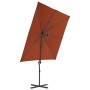 Sombrilla voladiza con poste de acero terracota 250x250 cm de vidaXL, Sombrillas - Ref: Foro24-312309, Precio: 111,08 €, Desc...