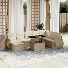 Set de sofás de jardín 9 pzas con cojines ratán sintético beige de , Conjuntos de jardín - Ref: Foro24-3268728, Precio: 806,1...