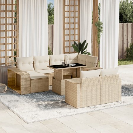 Set de sofás de jardín 11pzas con cojines ratán sintético beige de , Conjuntos de jardín - Ref: Foro24-3274581, Precio: 814,2...