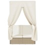 Tumbona doble con techo y cortinas ratán sintético beige de , Tumbonas - Ref: Foro24-368076, Precio: 337,21 €, Descuento: %