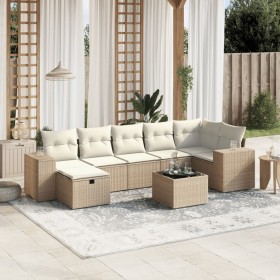 Juego de sofás de jardín con cojines beige 8 pzas ratán PE de , Conjuntos de jardín - Ref: Foro24-3264444, Precio: 624,01 €, ...