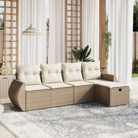 Juego de sofás jardín con cojines 5 pzas ratán sintético beige by , Garden sets - Ref: Foro24-3264084, Price: 444,00 €, Disco...