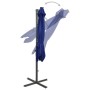 Sombrilla voladiza con poste y luces LED azul 300 cm de vidaXL, Sombrillas - Ref: Foro24-312333, Precio: 147,54 €, Descuento: %