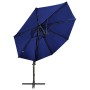 Cantilever parasol with pole and blue LED lights 300 cm by vidaXL, Umbrellas - Ref: Foro24-312333, Price: 147,54 €, Discount: %