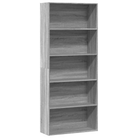 Estantería madera ingeniería gris Sonoma 80x30x189cm de , Librerías y estanterías - Ref: Foro24-3314674, Precio: 103,84 €, De...