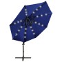 Cantilever parasol with pole and blue LED lights 300 cm by vidaXL, Umbrellas - Ref: Foro24-312333, Price: 147,54 €, Discount: %