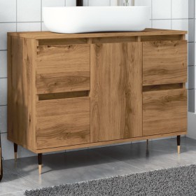 Mueble de baño madera de ingeniería roble artisan 80x33x60 cm by , Bathroom furniture - Ref: Foro24-857233, Price: 106,23 €, ...