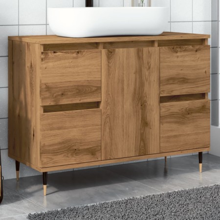 Mueble de baño madera de ingeniería roble artisan 80x33x60 cm de , Muebles de baño - Ref: Foro24-857233, Precio: 106,23 €, De...