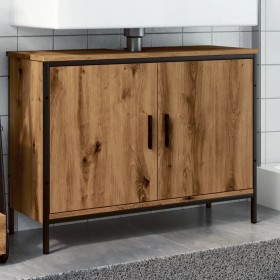 Armario lavabo baño madera ingeniería roble artisan 80x30x60 cm de , Tocadores de baño - Ref: Foro24-857701, Precio: 74,27 €,...