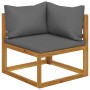 3-Sitzer-Gartensofa mit Kissen aus massivem Akazienholz von vidaXL, Gartensets - Ref: Foro24-3057607, Preis: 315,87 €, Rabatt: %