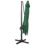 Sombrilla voladiza con poste y luces LED verde 300 cm de vidaXL, Sombrillas - Ref: Foro24-312345, Precio: 197,38 €, Descuento: %